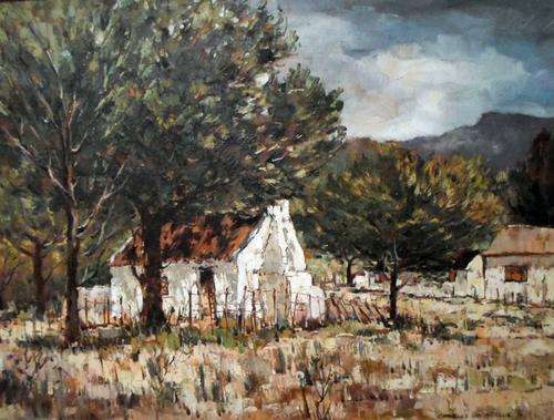 Charles van der Merwe - Farmhouse - A stunning painting!! Bid now!!